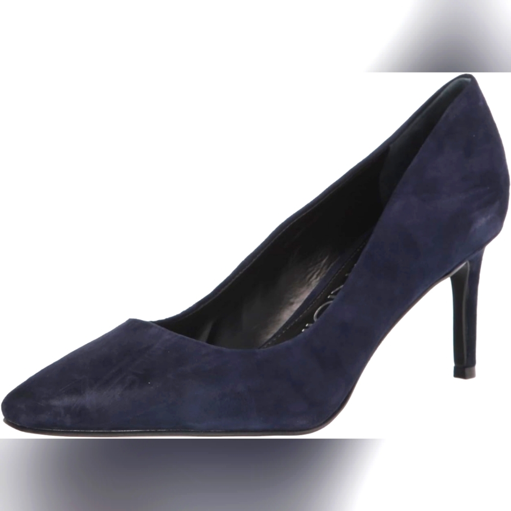 Calvin Klein Navy blur like suede pumps